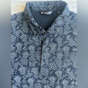 Travis Matthew Golf Business Casual Polo Shirt Pineapple All Over Print XXL